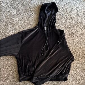 ALO Yoga Black Velour Hoodie